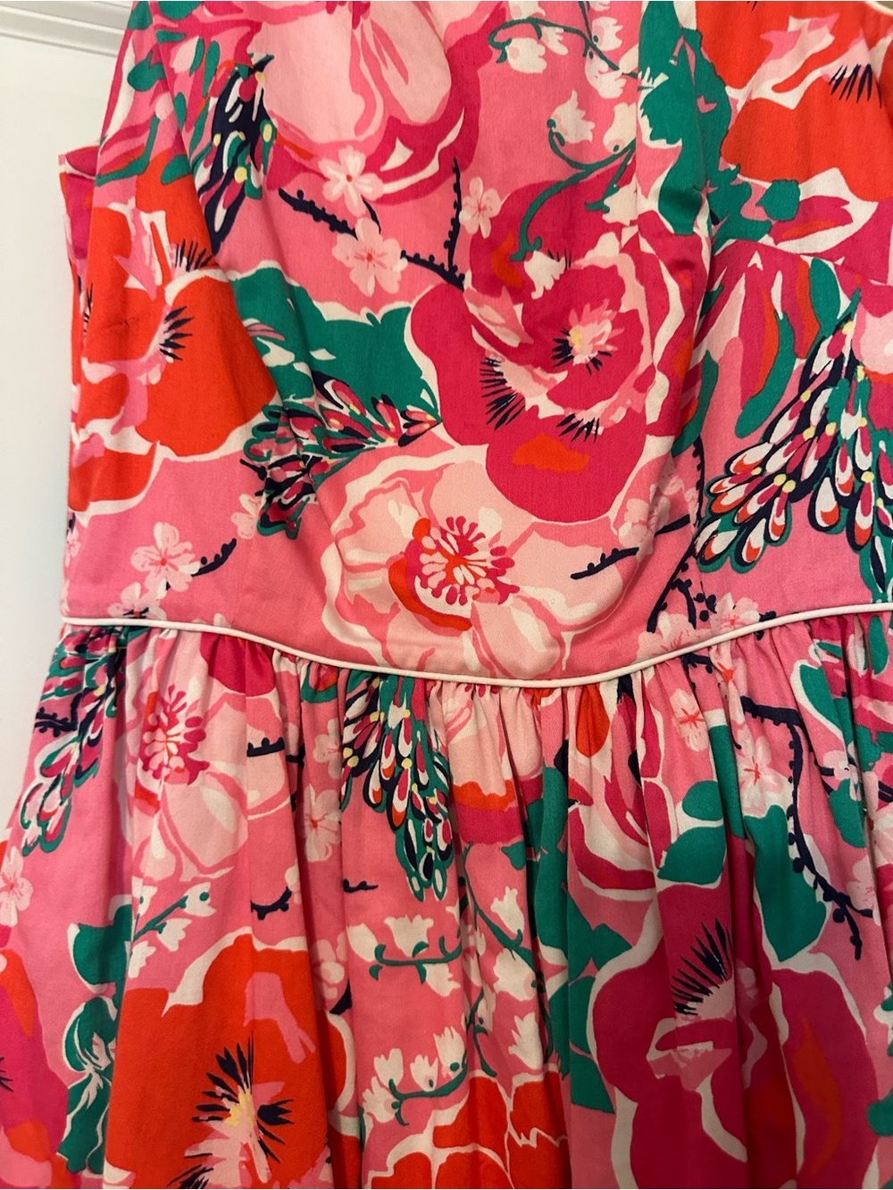Lilly Pulitzer Pink Floral Tank Dress with Green & Red Accents - Picture 2 of 6